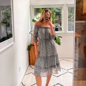 ANTHROPOLOGY midi floral dress - size 2